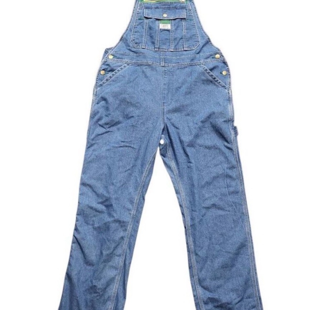 Liberty Overalls Women's Large Blue Denim Bib Stonewashed Carpenter Relaxed
